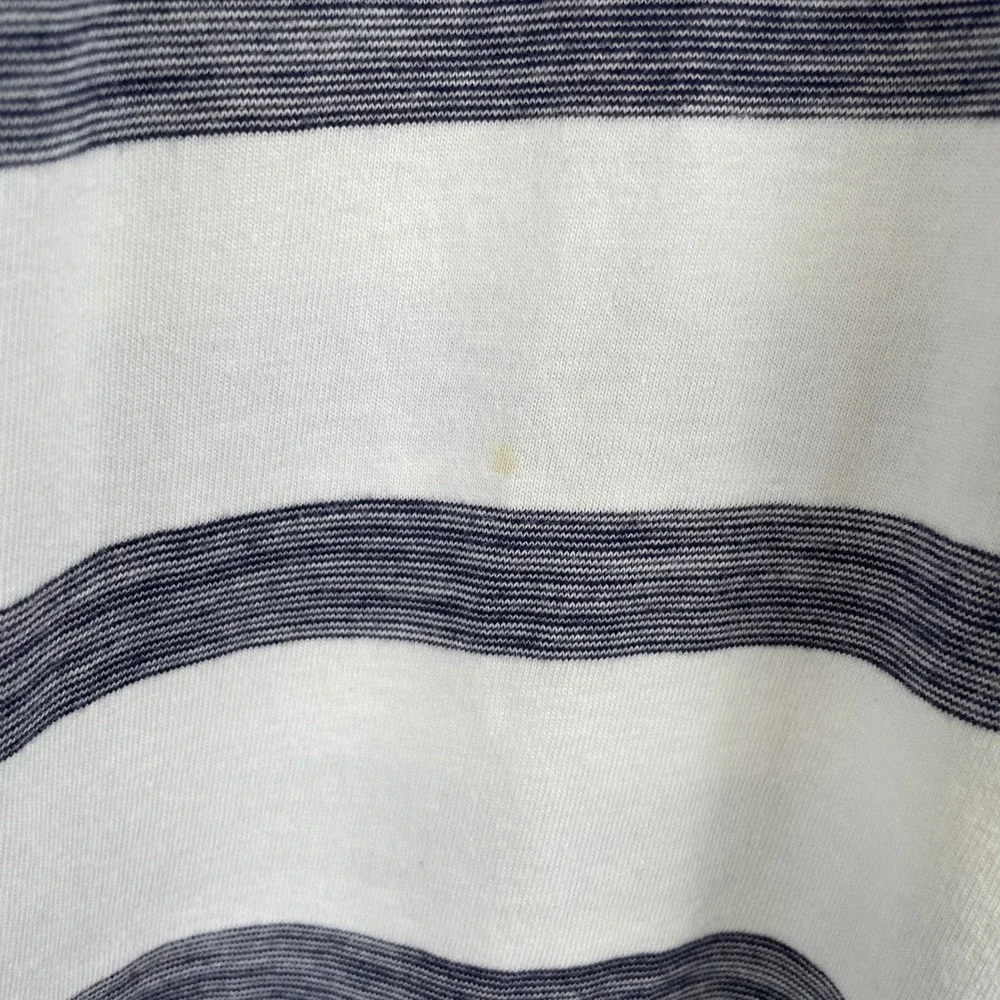 Original Penguin Mens XXL Striped Polo Shirt White Navy Blue Short Sleeve Cotton